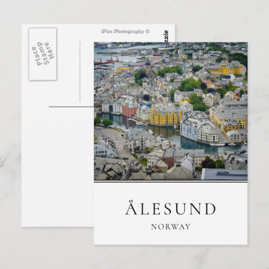 Art Nouveau stad Alesund in Noorwegen Briefkaart (Voorkant / Achterkant)