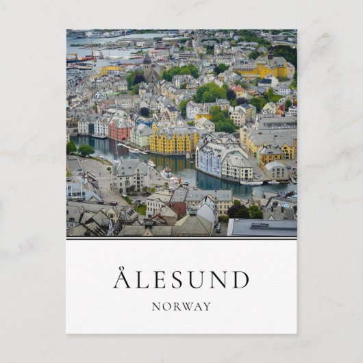 Art Nouveau stad Alesund in Noorwegen Briefkaart (Voorkant)