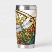 Art Nouveau Stained Glass Look Geïsoleerde Drinkbeker (Achterkant)