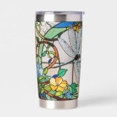 Art Nouveau Stained Glass Look Geïsoleerde Drinkbeker (Links)