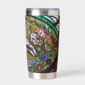 Art Nouveau Stained Glass Look Geïsoleerde Drinkbeker (Achterkant)