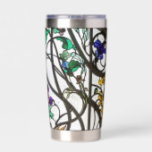 Art Nouveau Stained Glass Look Geïsoleerde Drinkbeker (Achterkant)