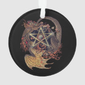 Art Nouveau Star/Pentacle Dragon gekleurd Ornament (achterkant)