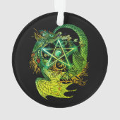 Art Nouveau Star/Pentacle Dragon gekleurd Ornament (achterkant)