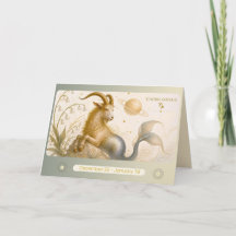 Art Nouveau Steenbok Dierenriem Wenskaart