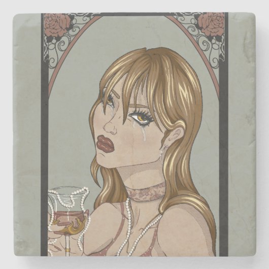 Art Nouveau Stenen Onderzetter (Voorkant)