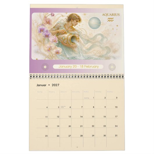 Art Nouveau sterrenbeeld muurkalender 2027 Kalender (Jan 2027)