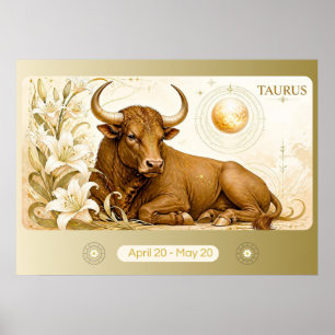 Art Nouveau Stier Zodiac Muur Kunst Poster