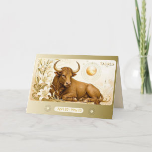Art Nouveau Stier Zodiac Wenskaart Bedankkaart