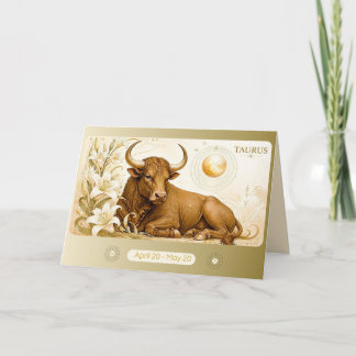 Art Nouveau Stier Zodiac Wenskaart Bedankkaart