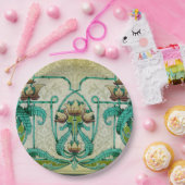 Art Nouveau stijl Acanthus bladeren boeket bloemen Papieren Bordje (Feest)