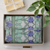Art Nouveau Stijl Bloemen en Bladgroen Tissuepapier (Geschenk)