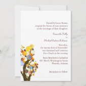 Art Nouveau Stijl Bomen Ranch Bruiloft Kaart (Achterkant)