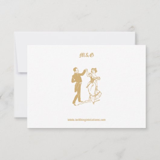 Art Nouveau stijl bruiloft Bedankkaart (Achterkant)