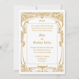 Art Nouveau stijl bruiloft Kaart