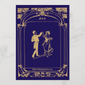  Art Nouveau stijl bruiloft Menu (Achterkant)