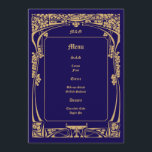Art Nouveau stijl bruiloft Menu<br><div class="desc">Klassiek  handgetekende art nouveau stijl ontwerp. Het afbeelding van het paar kan eenvoudig worden vervangen door uw eigen foto of afbeelding. De tekst kan eenvoudig worden gepersonaliseerd en de kleuren kunnen met deze sjabloon worden aangepast.</div>