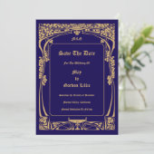  Art Nouveau stijl bruiloft Save The Date (Staand voorkant)