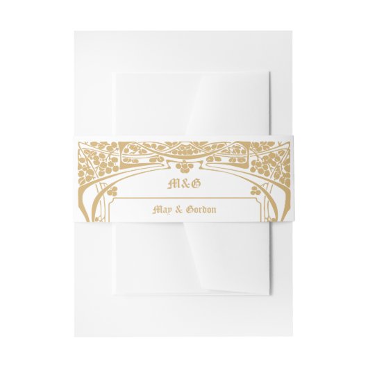 Art Nouveau stijl bruiloft Uitnodigingen Wikkel (Voorkant Voorbeeld)