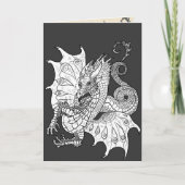 Art Nouveau stijl Dragon ~ wenskaart Kaart (Voorkant)