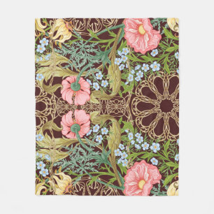 Art Nouveau stijl Floral: gekleurd  patroon Fleece Deken