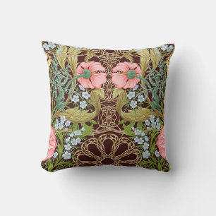 Art Nouveau stijl Floral: gekleurd  patroon Kussen