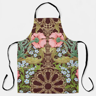 Art Nouveau stijl Floral: gekleurd  patroon Schort