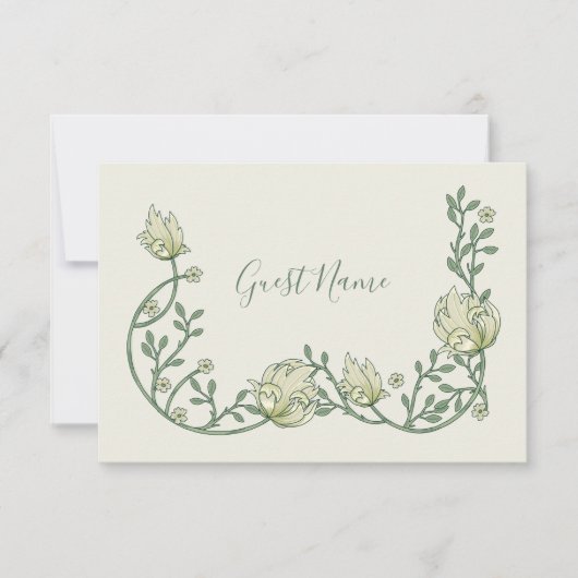  art nouveau stijl gastennaam plaatskaart (Voorkant)