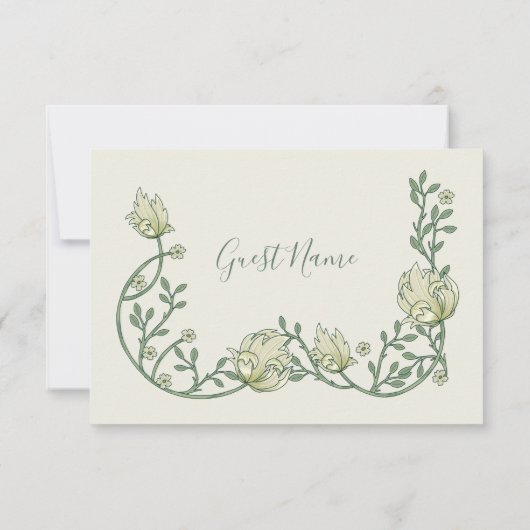 art nouveau stijl gastennaam plaatskaart (Achterkant)