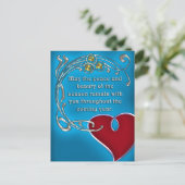 Art Nouveau Stijl Gevoelige Kerst in Blauw Feestdagenkaart (Staand voorkant)