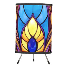 Art Nouveau Stijl Glas in lood Peacock Veer