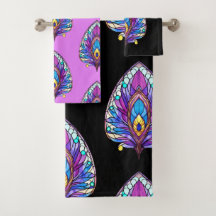 Art Nouveau Stijl Glas in lood Peacock Veer