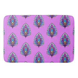 Art Nouveau Stijl Glas in lood Peacock Veer Badmat