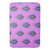 Art Nouveau Stijl Glas in lood Peacock Veer Badmat (Voorkant Verticaal)