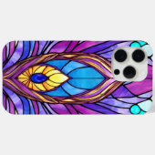 Art Nouveau Stijl Glas in lood Peacock Veer Case-Mate iPhone Case (Achterkant (horizontaal))