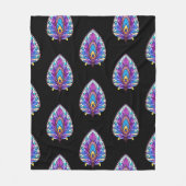 Art Nouveau Stijl Glas in lood Peacock Veer Fleece Deken (Voorkant)