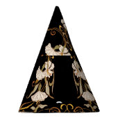 Art Nouveau Stijl: Goud-Zwart . Feesthoedjes (Rechts)