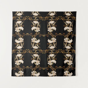 Art Nouveau Stijl: Goud-Zwart . Wandkleed