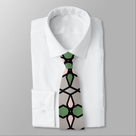 Art Nouveau  stijl grijs, groen, roze, Stropdas