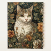Art Nouveau-stijl illustratie van kat met bloemen Planner (Achterkant)