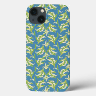 Art Nouveau Stijl iPad Case, Lelies op blauw Case-Mate iPhone Case