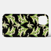 Art Nouveau Stijl iPad Case, Lelies op zwart Case-Mate iPhone Case (Achterkant (horizontaal))