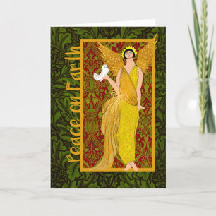 Art Nouveau Stijl Kerstvakantie Kaart