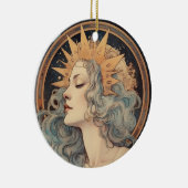 Art Nouveau Stijl Maan Sterren Prinses Keramisch Ornament (Rechts)