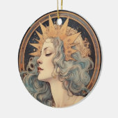 Art Nouveau Stijl Maan Sterren Prinses Keramisch Ornament (Links)
