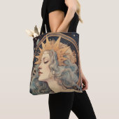 Art Nouveau Stijl Maan Sterren Prinses Tote Bag (Dichtbij)