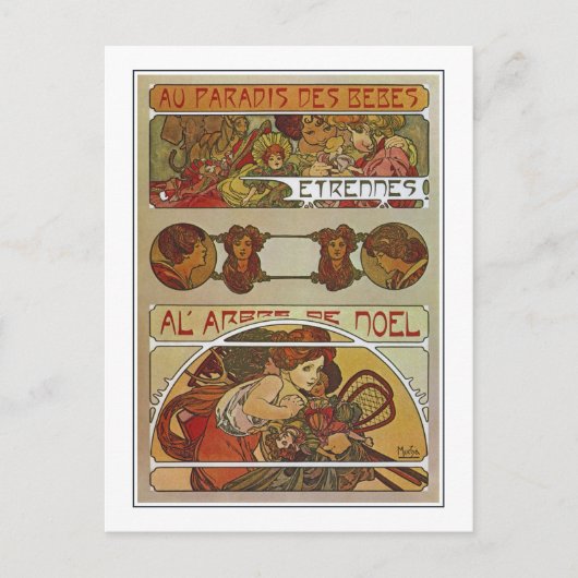 Art Nouveau-stijl, Mucha Briefkaart (Voorkant)