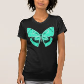 Art Nouveau Stijl Vlinder Aqua T-shirt (Voorkant)