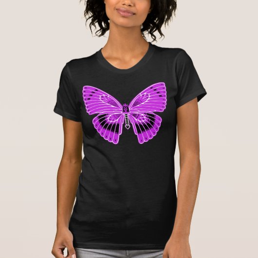 Art Nouveau stijl vlinder Paarse T-shirt (Voorkant)