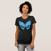 Art Nouveau stijl vlinder turquoise blauw T-shirt (Voorkant volledig)
